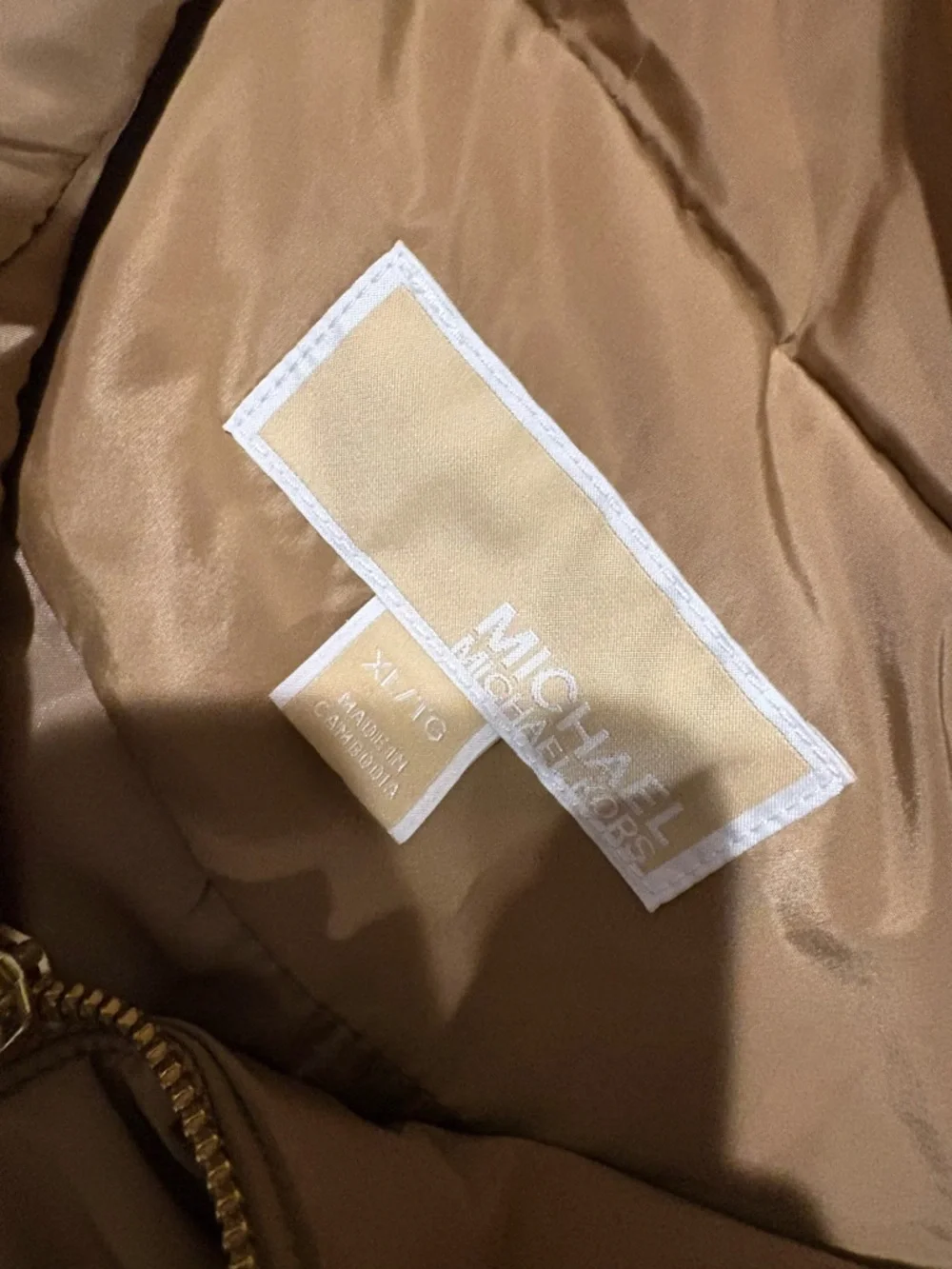MICHAEL Michael Kors Quilted Puffer Vest - Camel/Tan - Picture 3 of 3